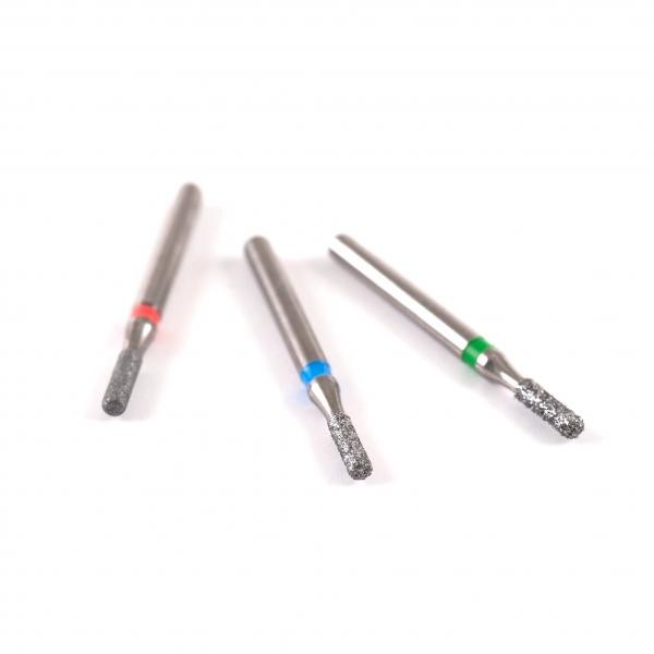 10 Fraises "cylindriques (bouts plats et) bords arrondis" diamantées - Schmidt – Image 3