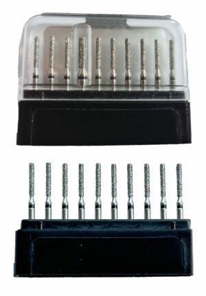 10 Fraises "cylindriques (bouts plats et) bords arrondis" diamantées - Schmidt