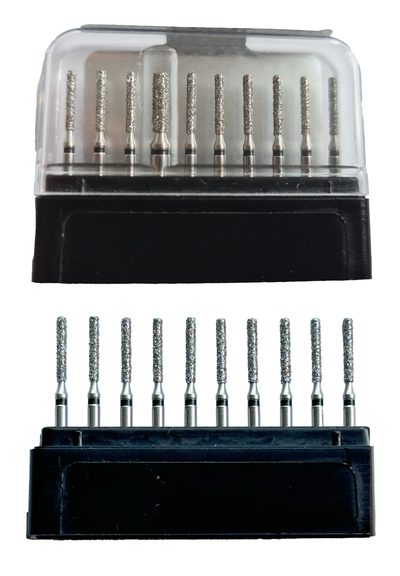 10 Fraises "cylindriques (bouts plats et) bords arrondis" diamantées - Schmidt